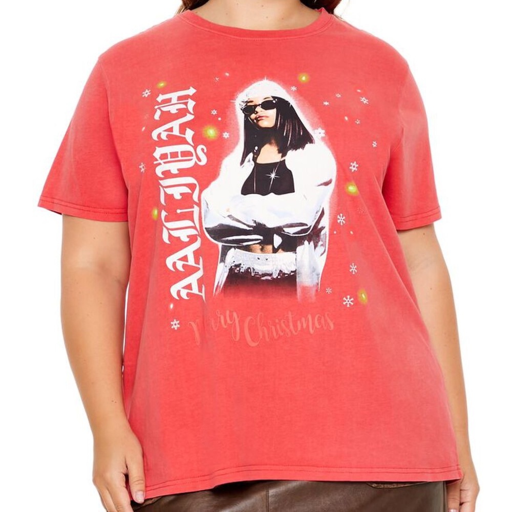 Forever 21 Plus Size Aaliyah Christmas Tee Holiday Merry Christmas Plus Size OX